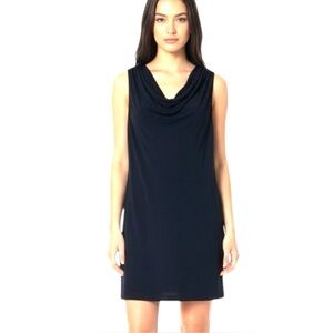 HAUTE HIPPIE 100% Rayon Jersey Knit Black Sleeveless Cowl Neck Mini Dress Sz S